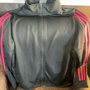 Adidas Black and Pink Track Jacket